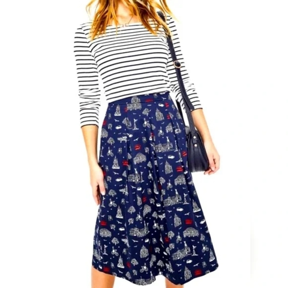 Boden London Scenes Patterned Midi Skirt
